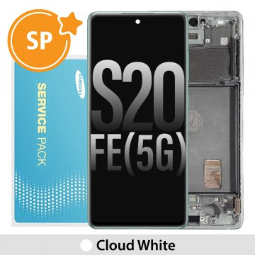 Samsung Galaxy S20FE Service Pack with Frame Amoled Assembly - White