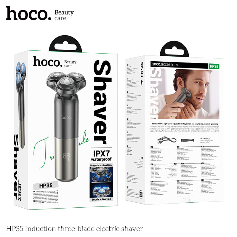Hoco HP35 Induction three-blade electric shaver - Black