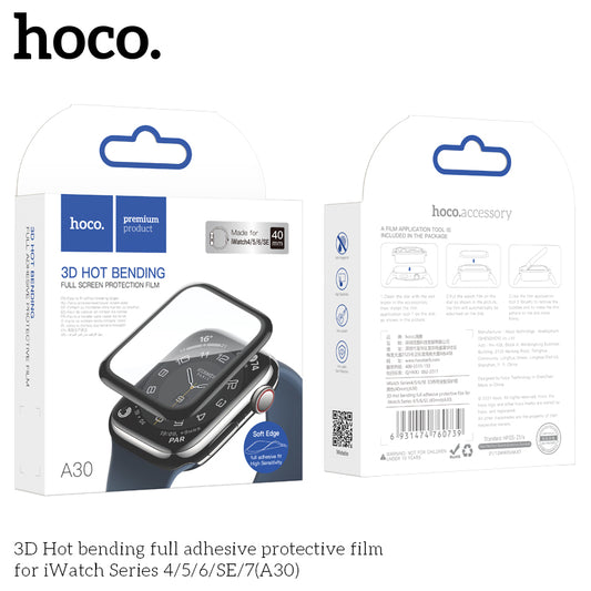 Hoco A30 3D Hot Bending Full Screen Protection Film For iWatch 4/5/6/SE - 40mm