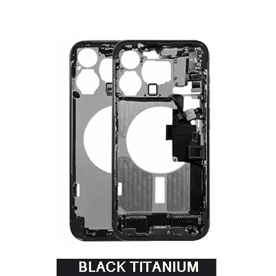 iPhone 15 Pro Max Pull Mid Frame Housing With Small Parts - Black Titanium