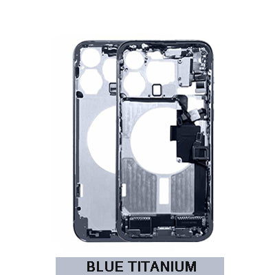 iPhone 15 Pro Max Pull Mid Frame Housing With Small Parts - Blue Titanium