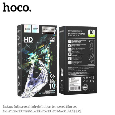 HOCO G6 Instant Full screen high definition tempered glass Screen Protector for iPhone14/13/13Pro 10 PACKS