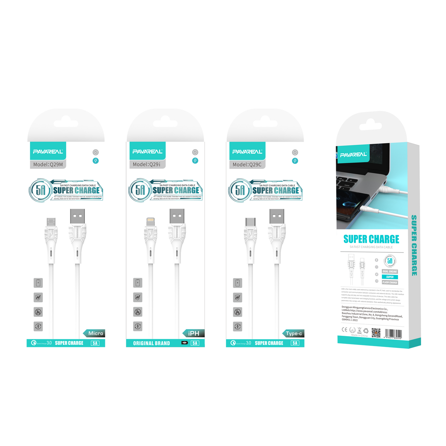 PAVAREAL Q29i 5A Super Charging Fast data cable - ligtning