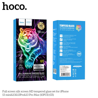 HOCO G5 Full Silk Screen HD Tempered Glass Screen Protector For iP14/13/13Pro - 10 Pack
