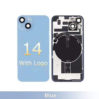 Iphone 14 Back Glass with 3M Adhesive With Camera Lens + Magnet + Wireless Flex Charger OEM Blue