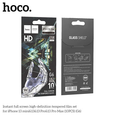 HOCO G6 Instant Full screen high definition tempered glass Screen Protector for iPhone14/13/13Pro 10 PACKS