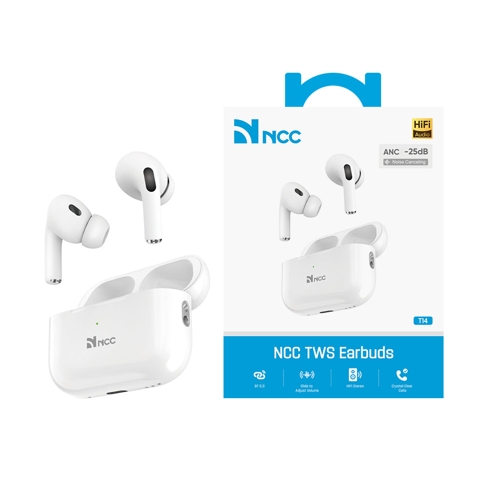 NCC T14 TWS Bluetooth earbuds with ANC, white