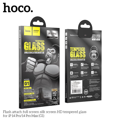 Flash attach full screen silk screen HD tempered glass Screen Protector for iP14Pro/ 15(G1)