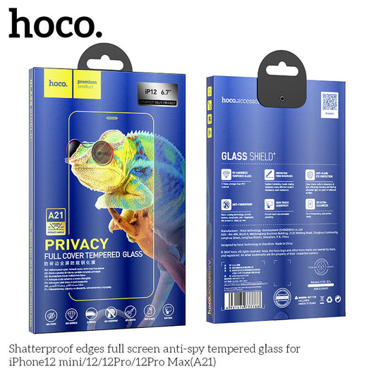 HOCO A21 Full screen anti-Drop and privacy proof tempered glass For iPhone 12/12 Pro