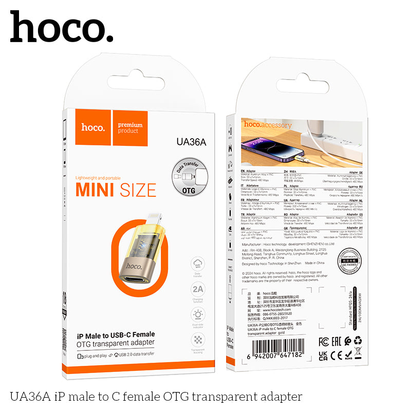 UA36A iP male to C female OTG transparent adapter