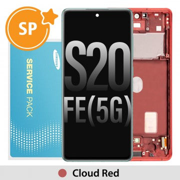 Samsung Galaxy S20FE Service Pack with Frame Amoled Assembly - Red