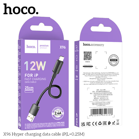 X96 Hyper charging data cable iP(L=0.25M) White