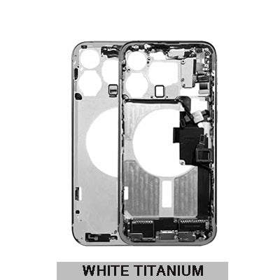 iPhone 15 Pro Max Pull Mid Frame Housing With Small Parts - White Titanium