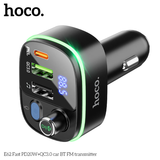 HOCO E62 Wireless FM Transmitter withPD20W+ Qc3.0 Fast Charger wholesale mobile accessory