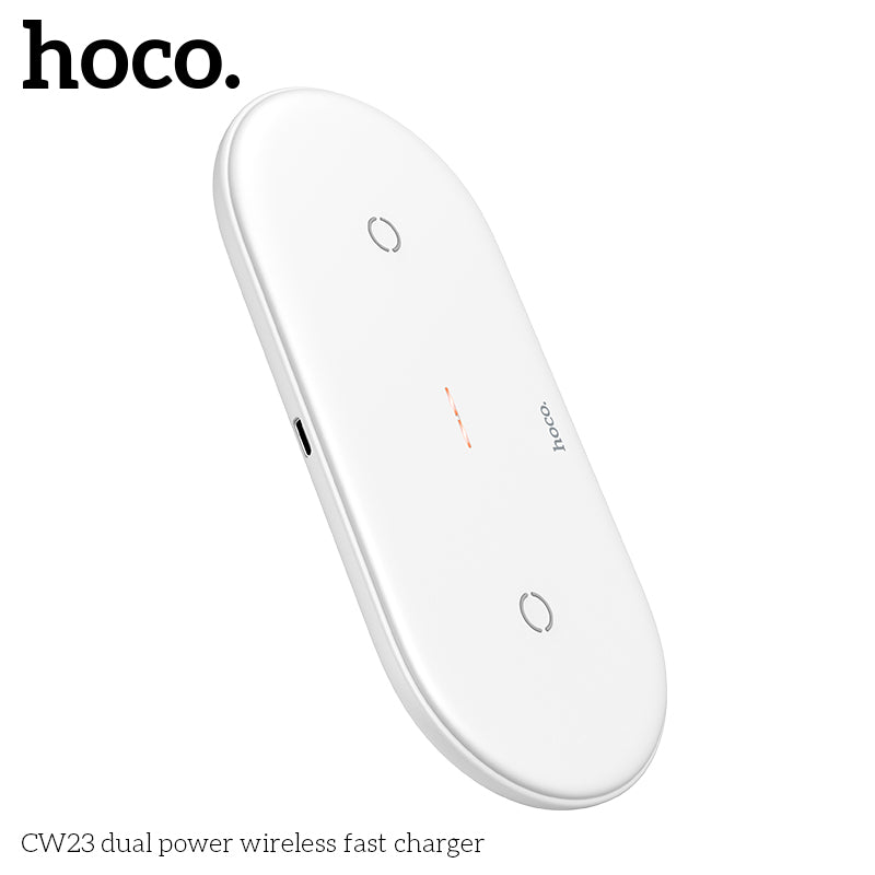 Hoco CW23 Dual power wireless fast charger - White – mobiledirectau