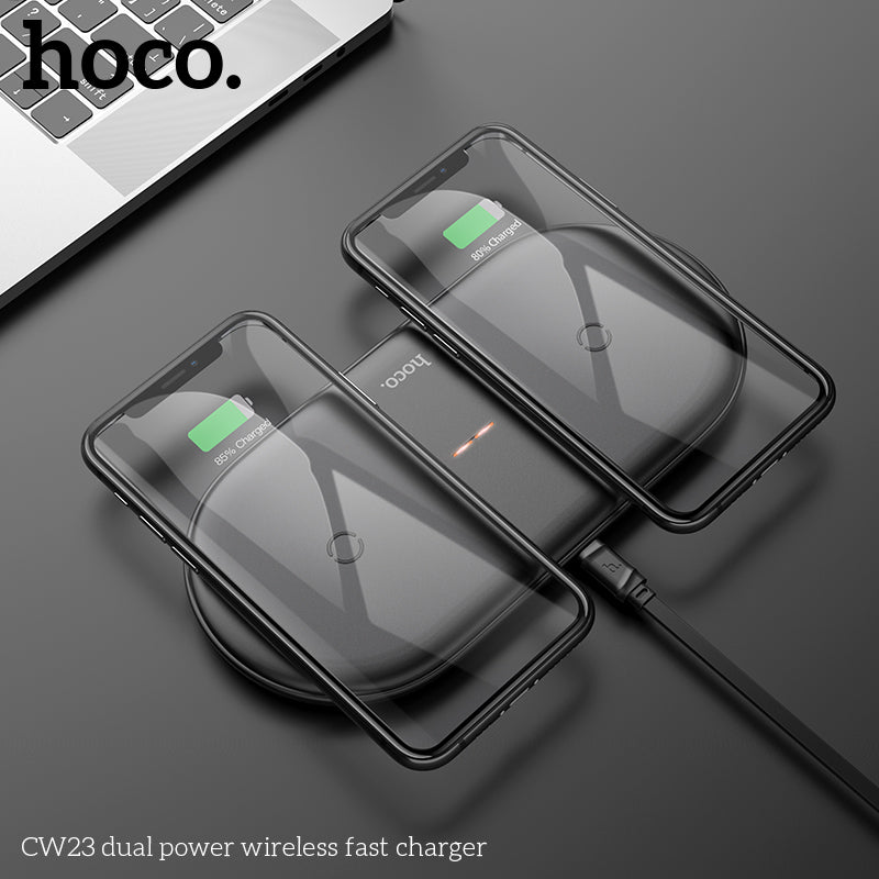 Hoco CW23 Dual power wireless fast charger - Black
