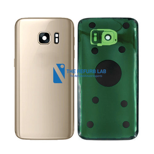 Samsung Galaxy S7 Compatible Back Glass Replacement - Gold back glass replacement part