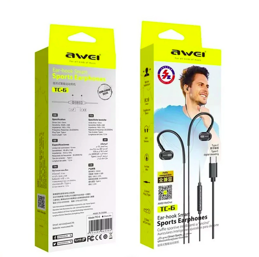 Awei TC-6 Ear-hook Smart Sport Earphones