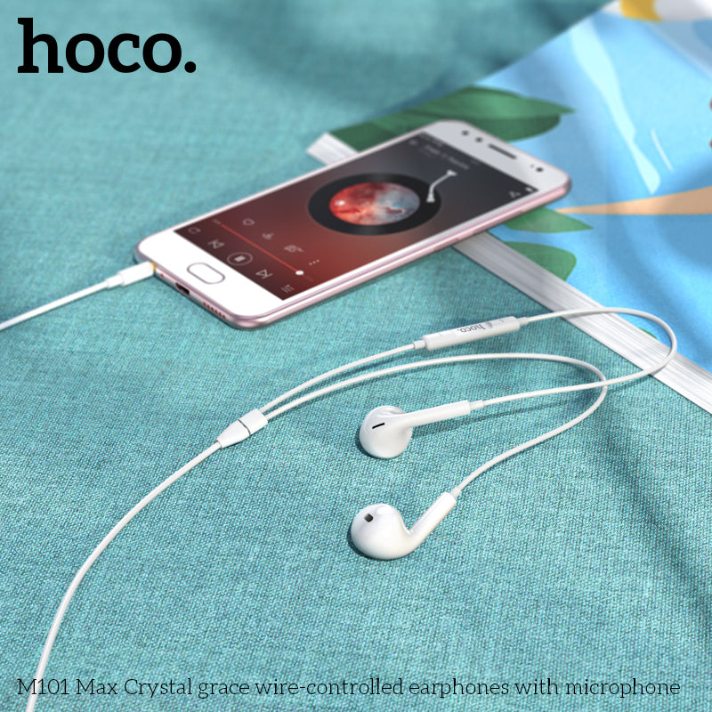 HOCO M101 Max Crystal grace wire-controlled earphones with microphone