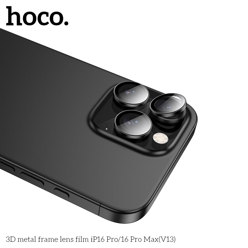 HOCO 3D metal frame lens film iP16 Pro/16 Pro Max(V13) - Silver