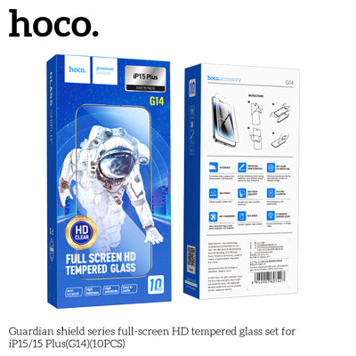 Hoco G14 Guardian Shield Series Full-screen HD Tempered Glass Screen Protector - iP14 Pro Max/15 Plus