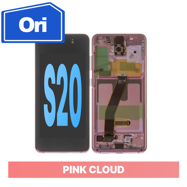 Samsung Galaxy S20 Compatible Amoled Assembly with Frame Brand New - Pink