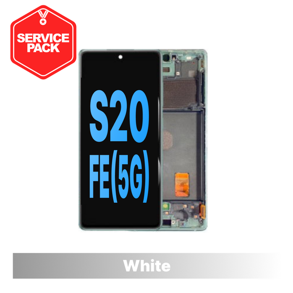 Samsung Galaxy S20FE Service Pack with Frame Amoled Assembly - White