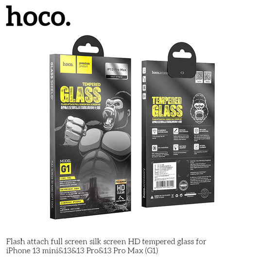 HOCO G1 Full Silk Screen HD Tempered Glass Anti-fingerprint Screen Protector For iPhone 13 Pro Max/14 Plus