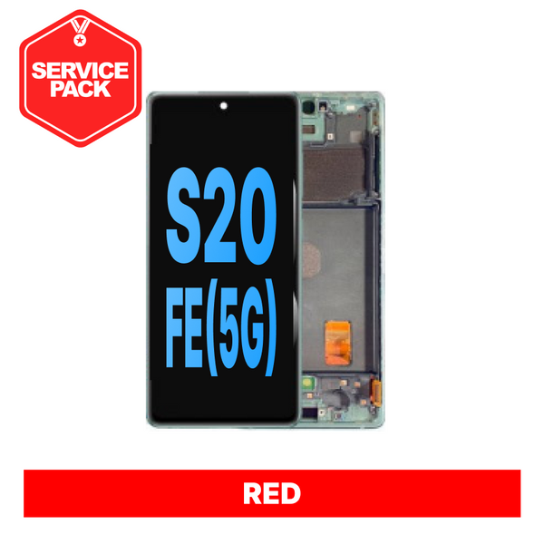 Samsung Galaxy S20FE Service Pack with Frame Amoled Assembly - Red