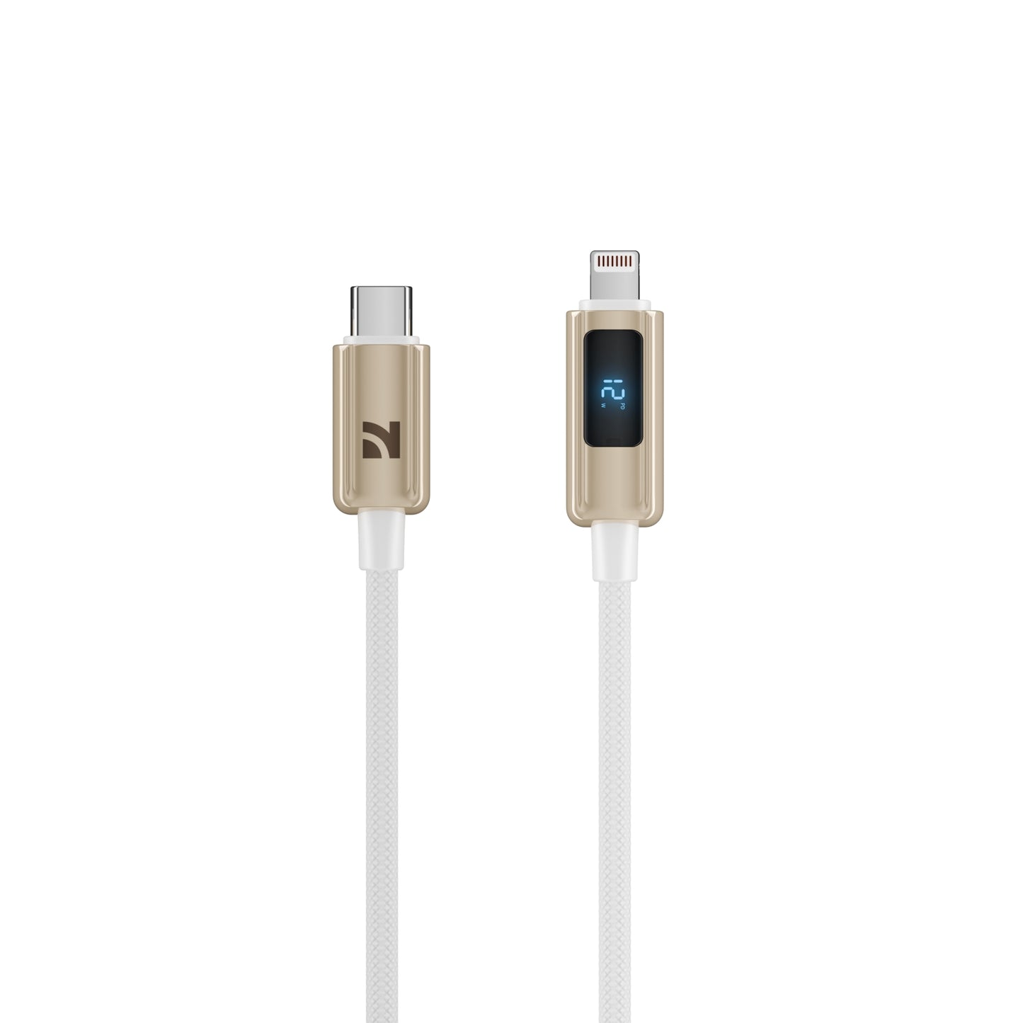 NCC XC-0407 USB-C To Lightning 36W 1.2M Power Display with Zinc Alloy Connector - Gold