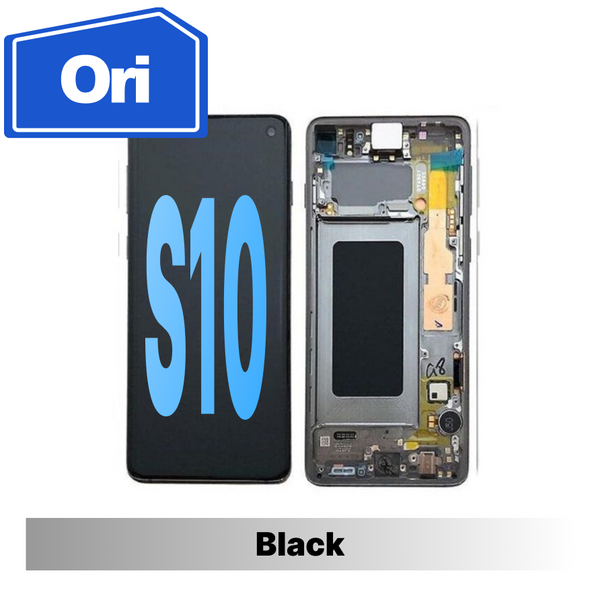 Samsung Galaxy S10 Compatible Amoled Assembly with Frame Brand New -Black