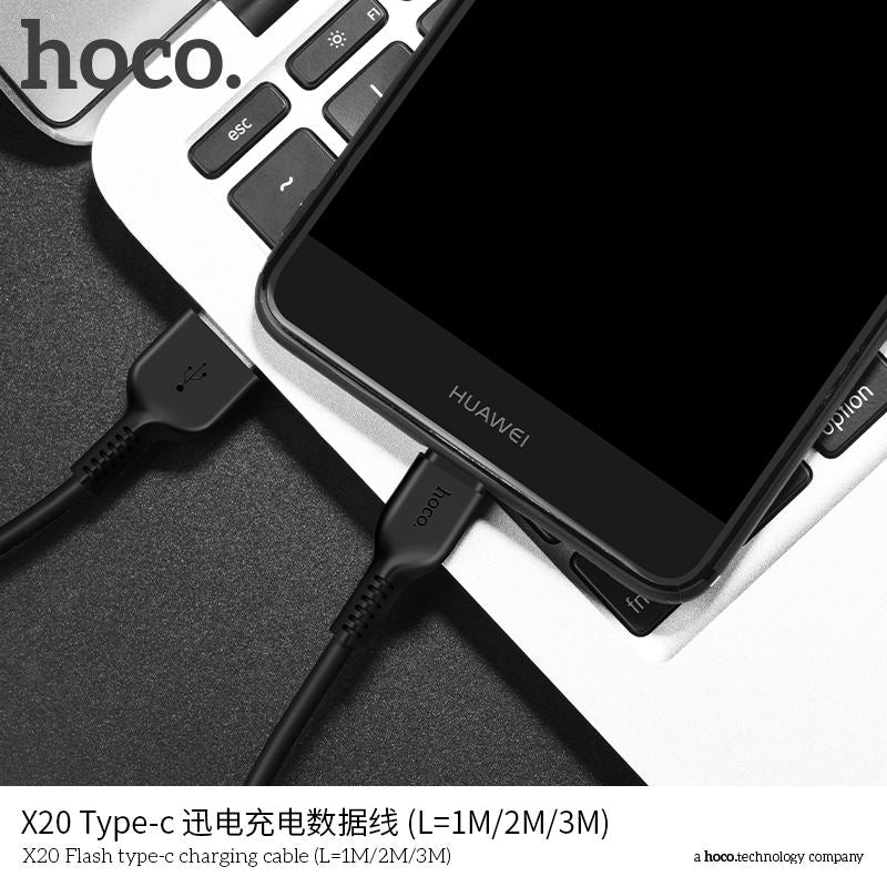 X20 Type C Charging Cable - Black (L=2M)