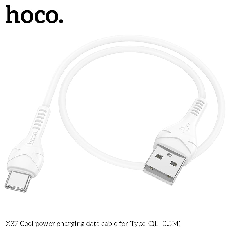 HOCO X37 Cool power charging data cable for Type-C(L=0.5M) White