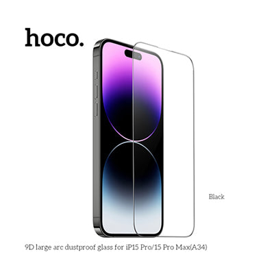 HOCO A34 9D Large Arc Dustproof Glass Screen Protector For iP15Pro