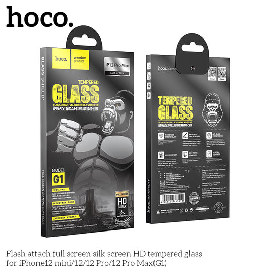 HOCO G1 Full Silk Screen HD Tempered Glass Anti-fingerprint For iPhone 12 Pro