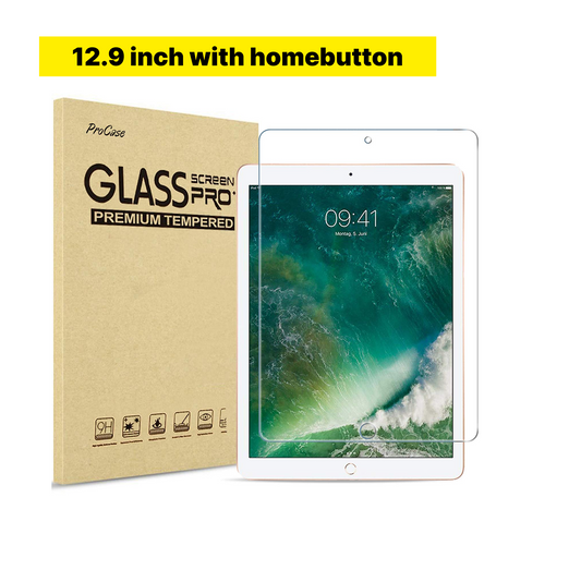12.9 inch Tempered Glass for iPad 12.9 1st/2nd (2015/2017) - With Home Button - 2 Pack