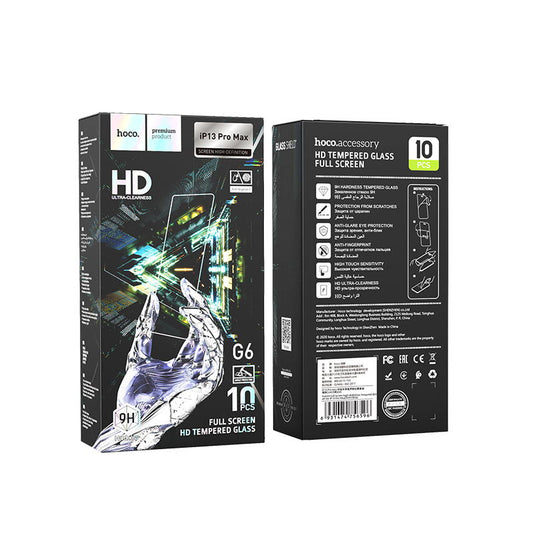 HOCO G6 Instant Full screen high definition tempered glass for iPhone 13 Pro Max -10 PACKS