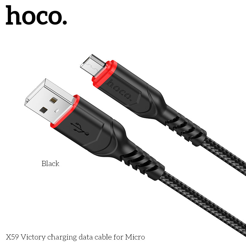HOCO X59 Victory charging data cable for Micro Red