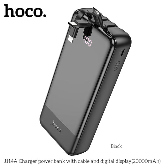 Hoco J114A Charger power bank with cable and digital display wholesale mobile accessory