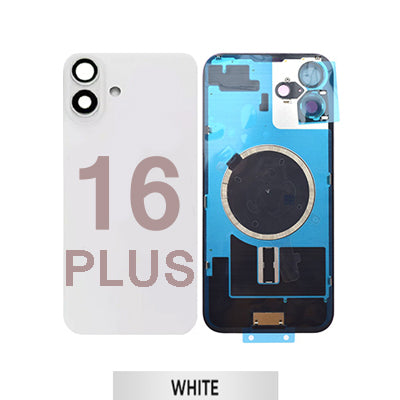 iPhone 16 Plus Compatible Back Glass With Camera Lens And Magsafe Magnet OEM - White