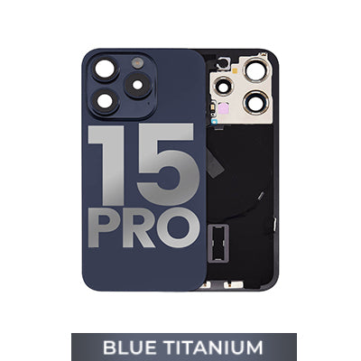 Iphone 15 Pro Back Glass With Camera Lens + Magnet + Wireless Flex Charger OEM Blue Titanium