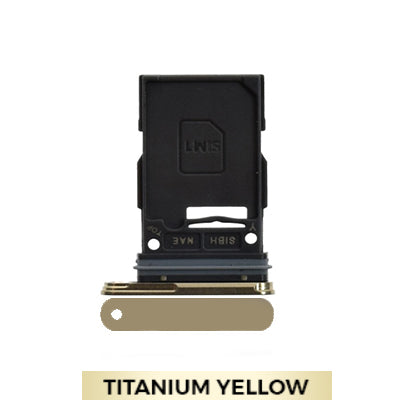 Single SIM Card Tray for Samsung Galaxy S24 Ultra-Titanium Yellow-OEM