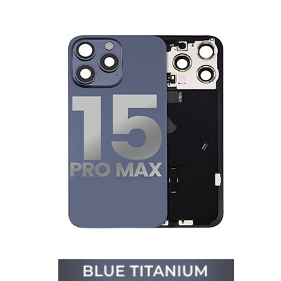 Iphone 15 Pro Max Back Glass With Camera Lens + Magnet + Wireless Flex Charger OEM Blue Titanium