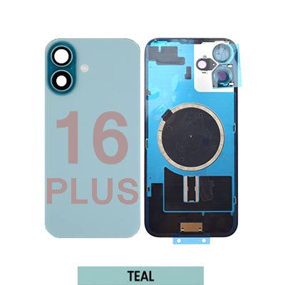 iPhone 16 Plus Compatible Back Glass With Camera Lens And Magsafe Magnet OEM - Teal