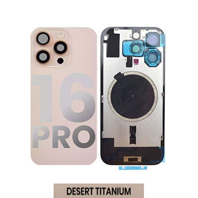 iPhone 16 Pro Compatible Back Glass With Camera Lens And Magsafe Magnet OEM - Desert Titanium