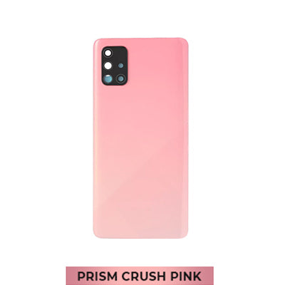 Samsung A71/A715 Back Glass With Camera Lens And Adhesive - Prism Crush Pink