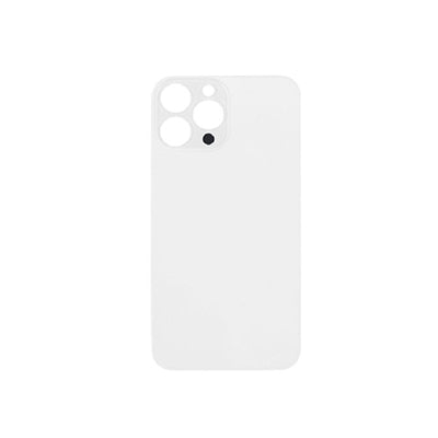iPhone 13 Pro Compatible Back Glass Aftermarket - White (Big Hole)