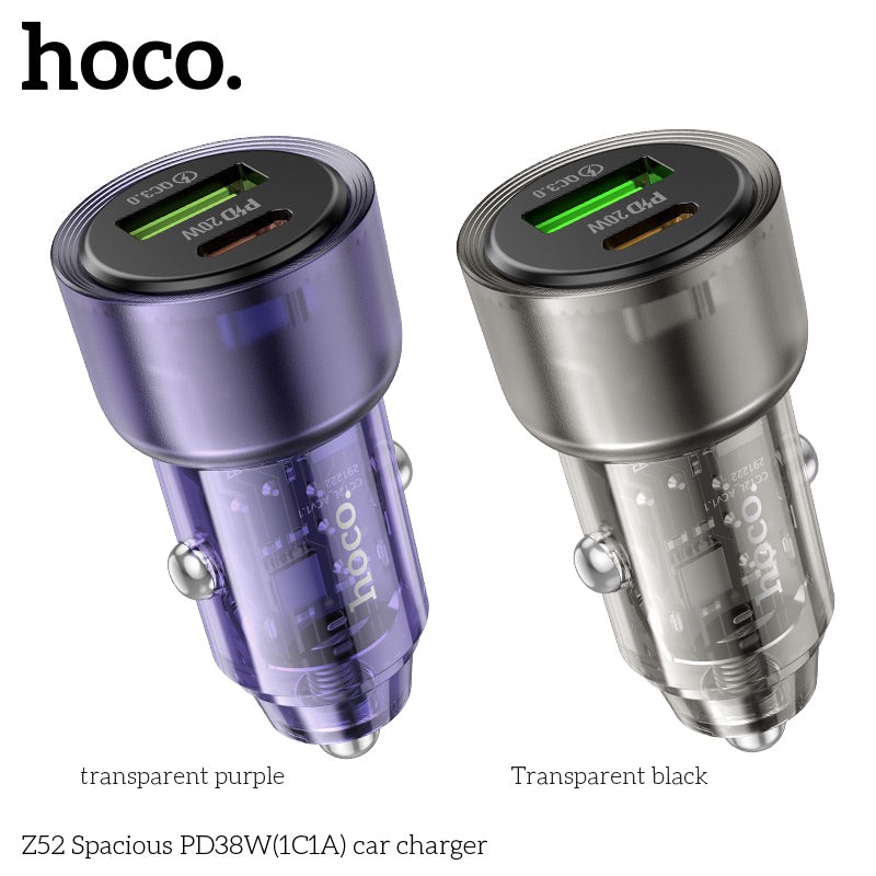 HOCO Z52 Spacious PD38W 1C1A car charger - Black wholesale mobile accessory