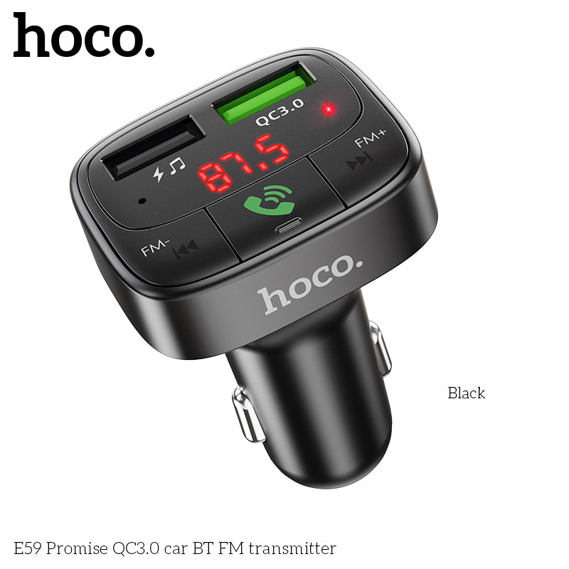 HOCO E59 Wireless FM Transmitter with Qc3.0 Fast Car Charger wholesale mobile accessory