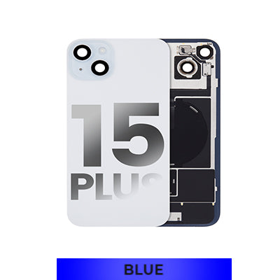Iphone 15 Plus Back Glass With Camera Lens + Magnet + Wireless Flex Charger OEM Blue
